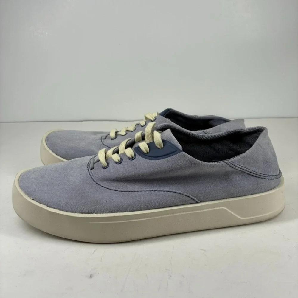 OluKai Tradewind Men's 9 Navy Chambray Linen Casual Everyday Sneakers 10533-5454